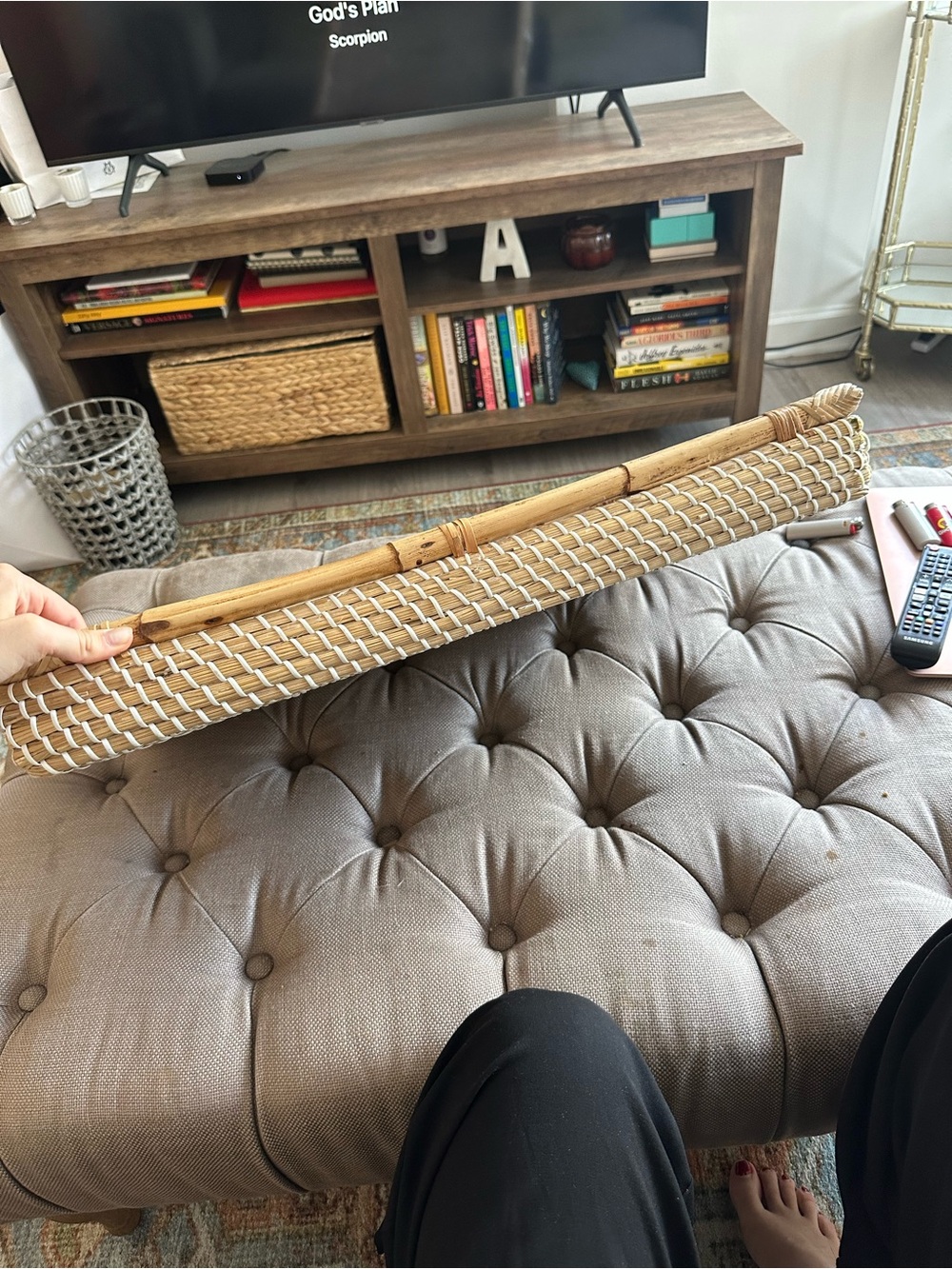 Bamboo Hand Woven Rattan Rectangular Tray - Picture 4 of 13